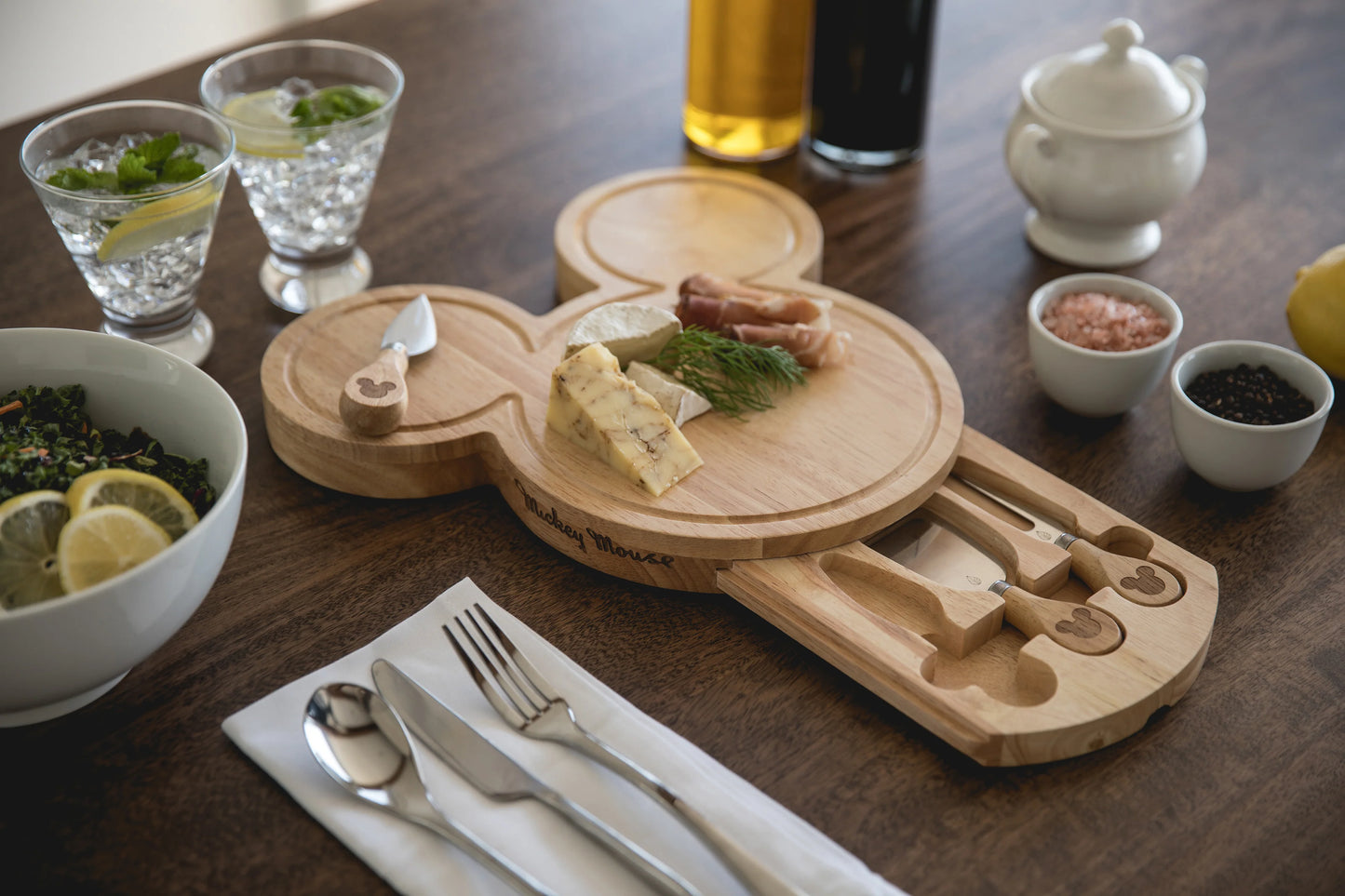 Mickey Mouse - Head Shaped Cheese Board with Tools by Picnic Time